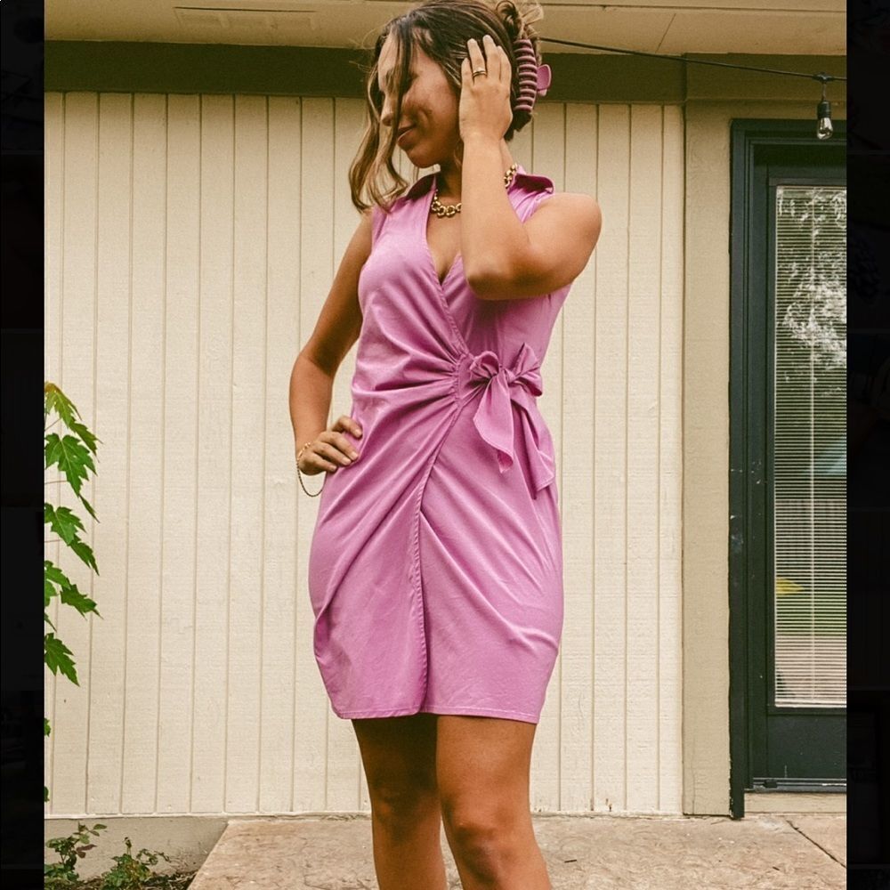 Vintage Pink Express Wrap Dress
